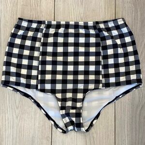 J. Crew Women’s Gingham High Waisted Bikini Bottom Small